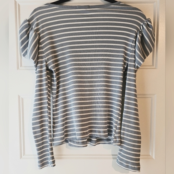 New Anthropologie Porridge Puff Sleeve Tie Front Long Sleeve Top sz small - Picture 3 of 4